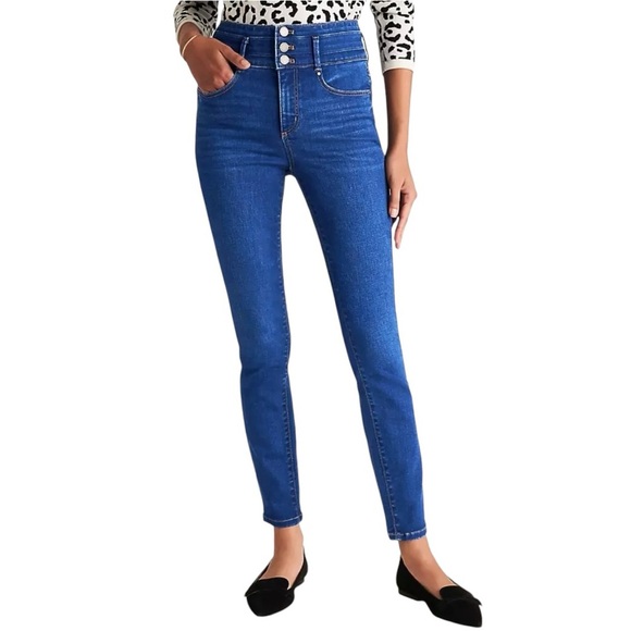 Ann Taylor The Skinny Sculpting Pocket High Rise Jeans Women’s Size 4 Blue Denim - Picture 1 of 10